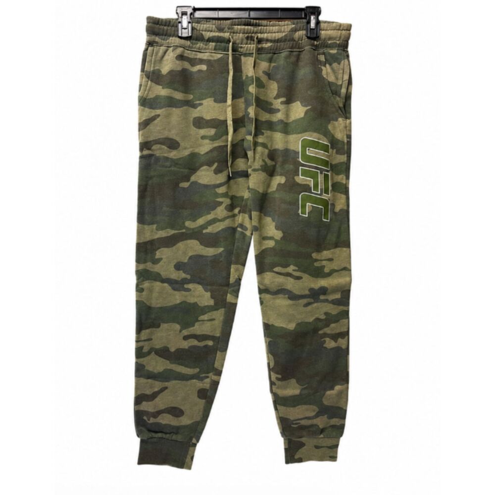 UFC Womens Size L Green Camo Joggers Pants Pockets